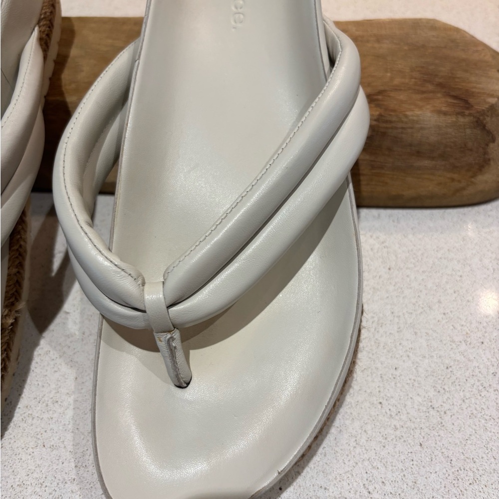 Vince. Forest Faux Espadrille Platform Women's White Sandals - SZ 10 EU 40 - Picture 5 of 12